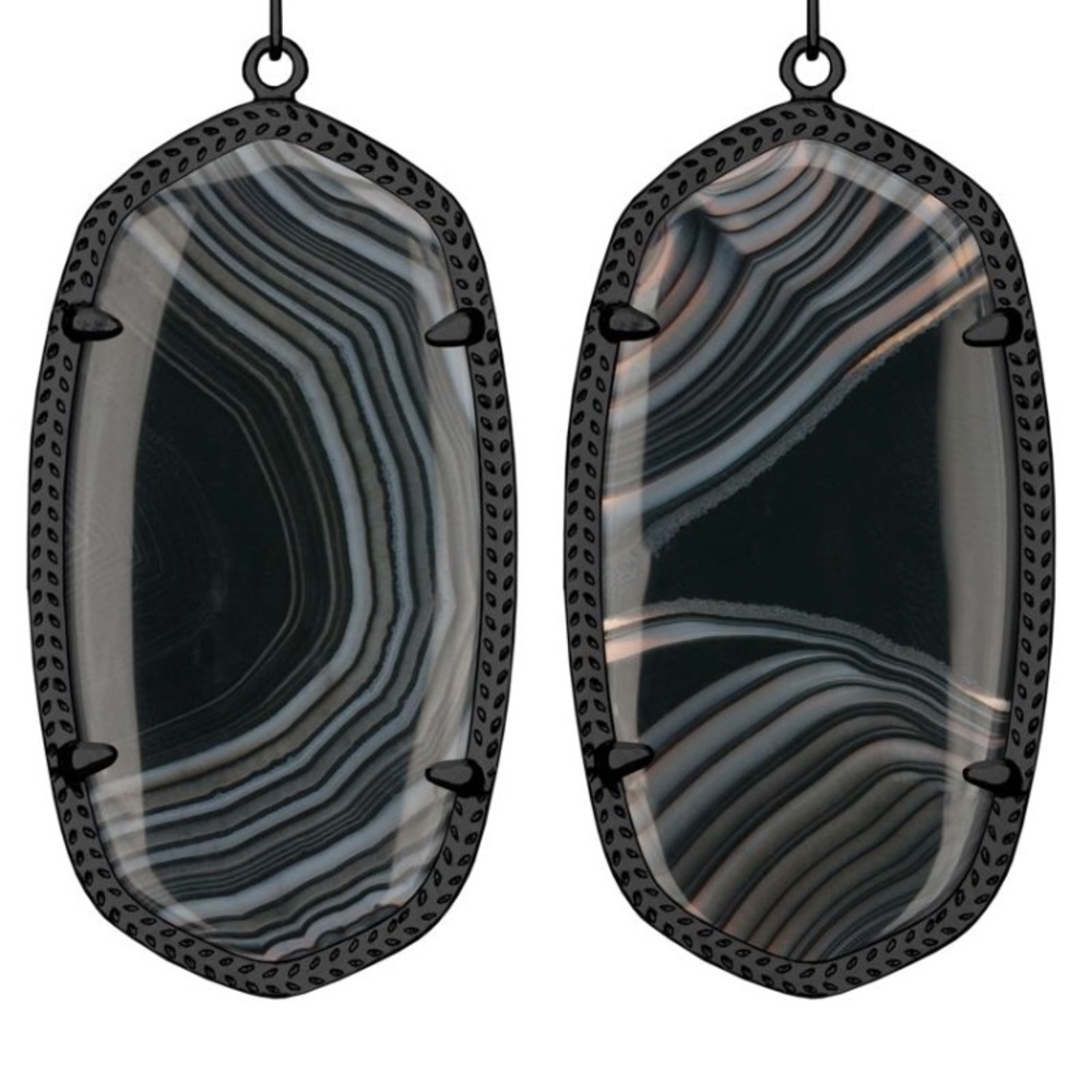 Kendra Scott Danielle Earrings Black Agate
